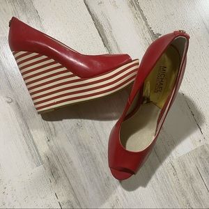 NWOT Michael Kors Peep Toe Wedges Size 9